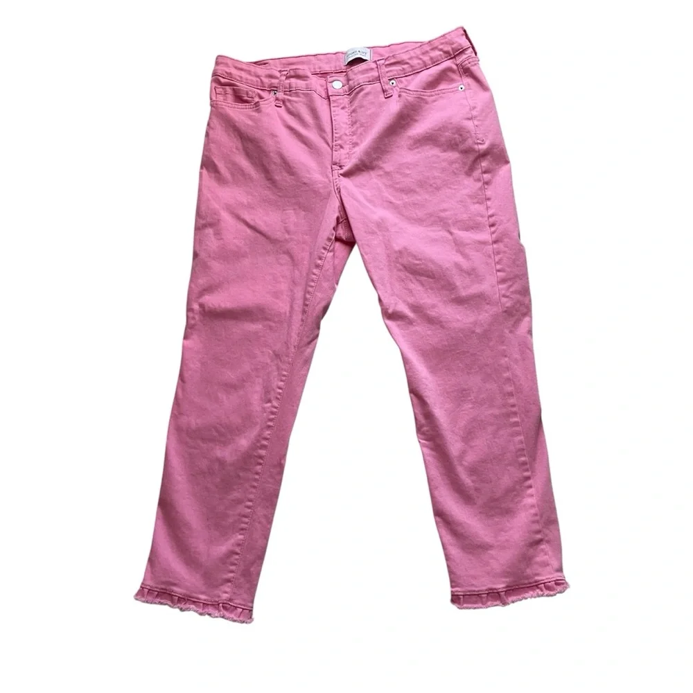 Crown & Ivy Pink High-Rise Skinny‎ Crop Jeans, 14